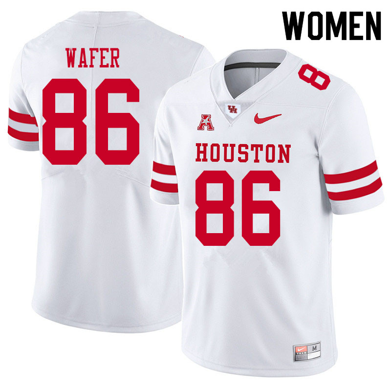 Women #86 Khiyon Wafer Houston Cougars College Football Jerseys Sale-White